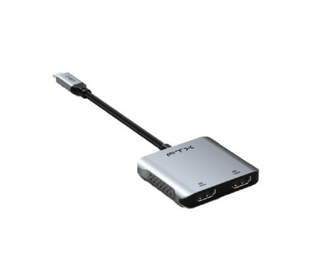 ADAP USB-C/4 EN 1 2HDMI/USB-A/USB-C FTX-CM2H4K-AG 4K/GRIS